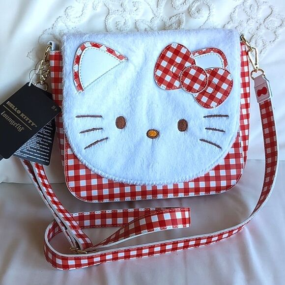 Hello Kitty Sanrio/ Loungefly ♥️🍒💌Red Gingham Collectible Purse - Picture 1 of 16